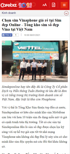 cafebiz viết về simdeponline.vn